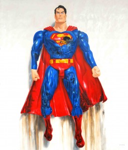 Olan Ventura, 'Superman', 2009, oil and acrylic on canvas, 7 x 6 ft, Image Courtesy of Taksu Gallery