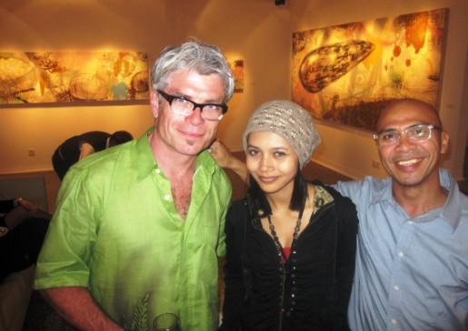 Joe Fleming with Hardiana Hidayah and Jalaini Abu Hassan. 