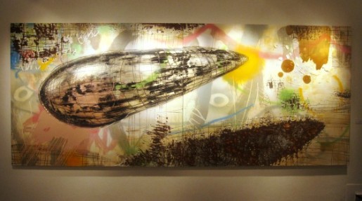  Love Mobile, Joe Fleming, 2009, Acrylic on Gouged Plywood, 152 x 366 cm, RM75,000. 