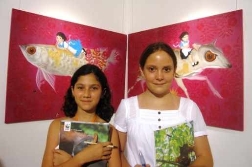 Trying to save turtles…Inaara Imran and Mathilde Alauzet with Shiah Yih Yiing’s Kancil:Kelisa 