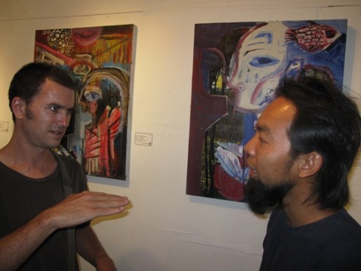 Australian artist Dean Linguey with artist Shahrul Jamili Miskon 