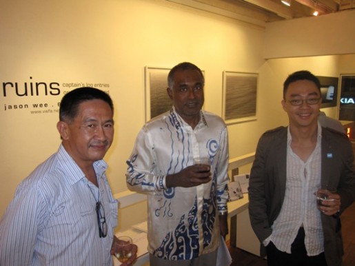 VWFA's Valentine Willie, Singapore High Commissioner to Malaysia T. Jasudasen and artist Jason Wee. Wee studied political science at National University of Singapore but later decided to pursue his interest in photography at Parson School of Design’s in New York.