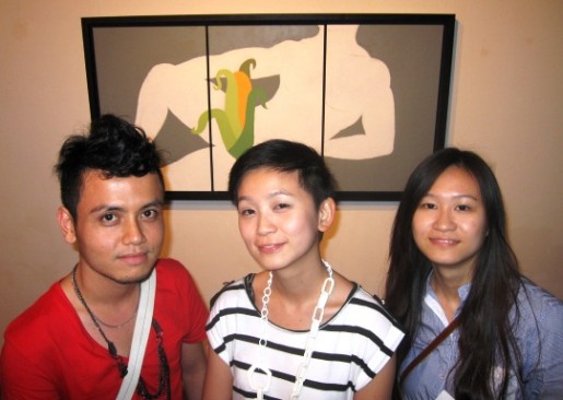 Visual merchandiser and display artists Adrian Othman, Chai Yu Mei and Chai Suek Mei parties in Zouk.