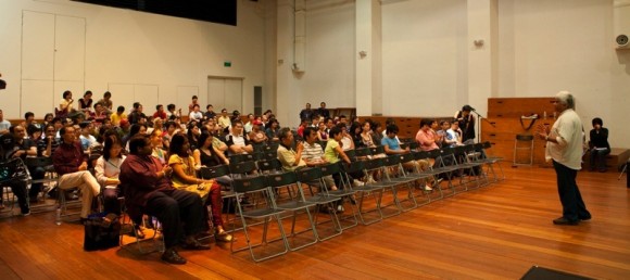 T. Sasitharan speaking at Arts Comm NMP meeting. Photo: Tan Ngiap Heng