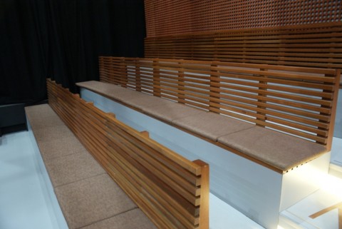 Benches for seating at the theatre