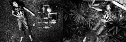 Bernice Chauly, Killing Time Series 1, 2009, silver gelatin on photographic paper, 12' x 32' (diptych)
