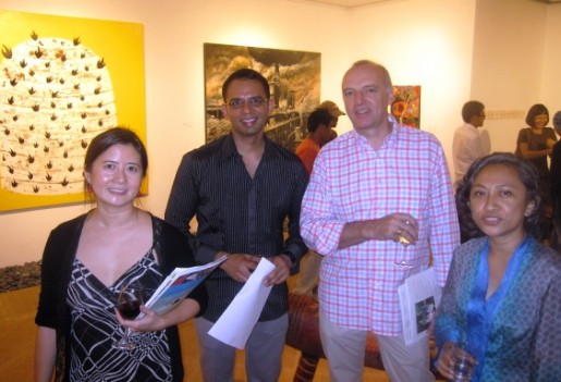 A third of RogueArt, Beverly Yong with Ramesh Subramaniam, office space designer M. Moser Associates director Adrian Symons and Nor Mahnun Mohamed. 