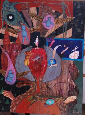 the-lust-spirit-mixed-media-and-collage-on-canvas-123x91cm