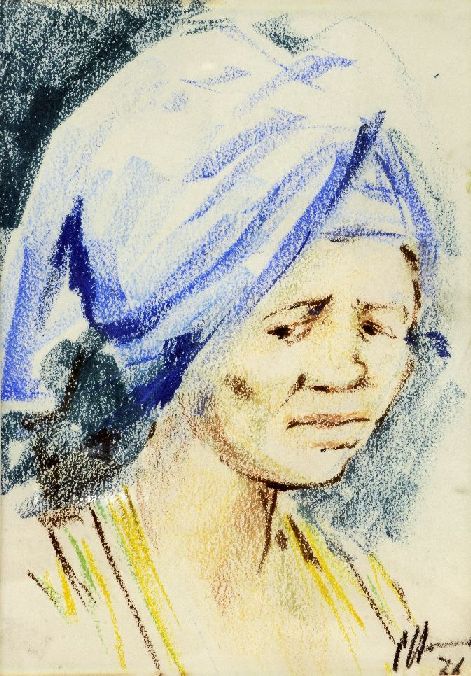 ladywithheadscarft1966pastel