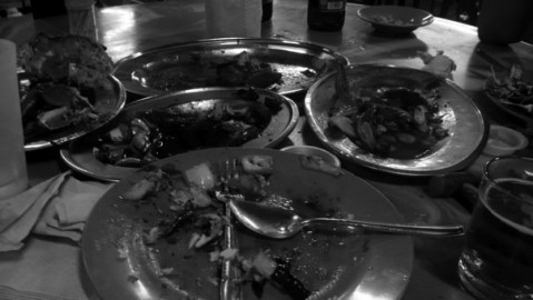 The aftermath of a Klang seafood dinner.